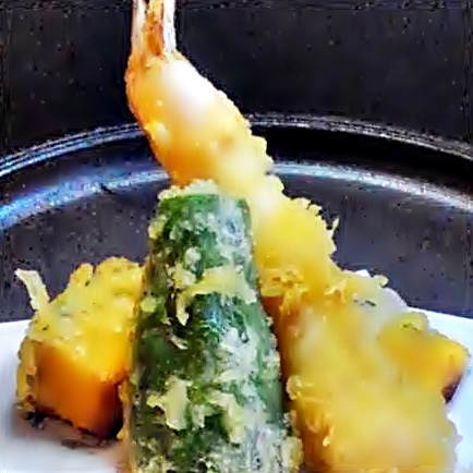 天ぷら（3品=海老+野菜2品）